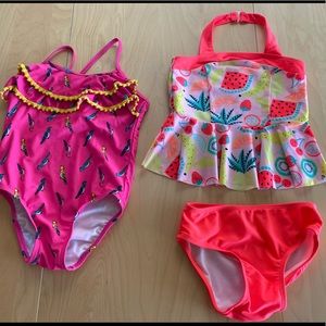 Toddler Girls Size 5T bathing suites.